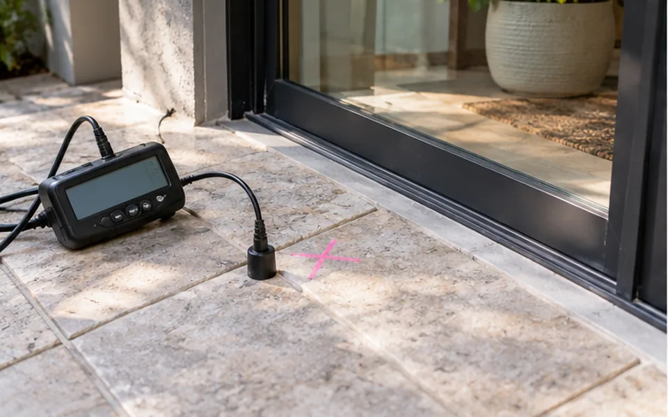 Leak Detection and Repair Services in Newark, CA — non-invasive acoustic and thermal leak pinpointing mark before opening