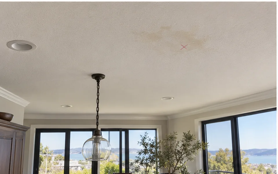 Ceiling Leak Detection in Newark, CA — non-invasive acoustic and thermal leak pinpointing mark before opening
