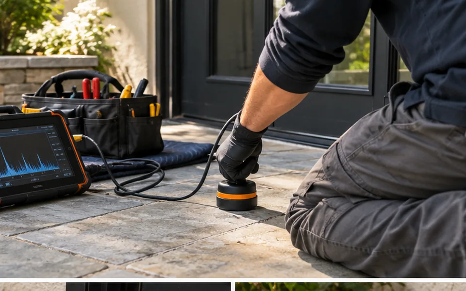Emergency leak detection Newark CA technician arriving at a home with a burst pipe
