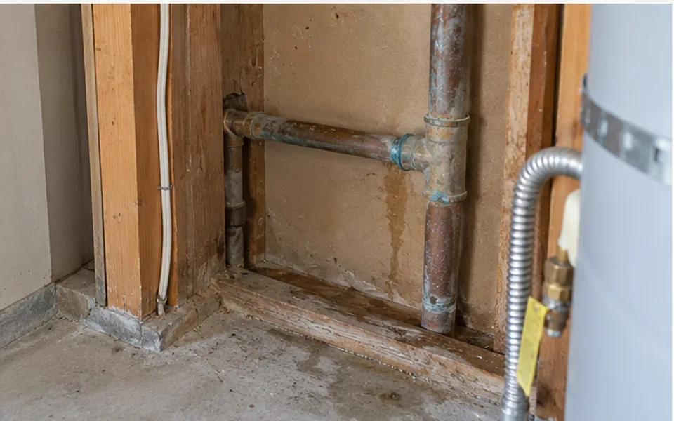 Whole Home Repiping in Newark, CA — non-invasive acoustic and thermal leak pinpointing mark before opening